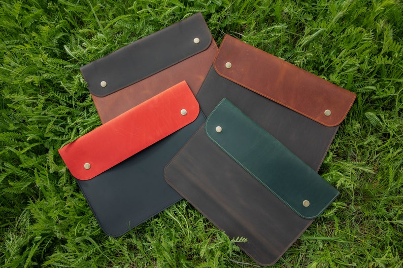 Custom Leather Laptop Sleeve Macbook Pro 13 Case Macbook Air Etsy
