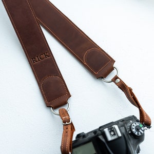 Personalized Leather Neck Camera Strap, Custom Photographer Gift, Adjustable Strap, Travel Gift, Camera Accessories image 10