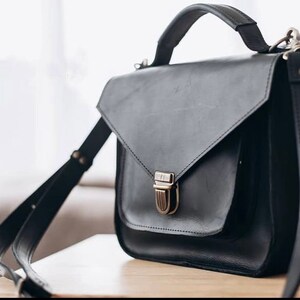 Small Crossbody Bag For Women, Leather Satchel, Shoulder bags, Women crossbody bag, Leather saddle bag Black