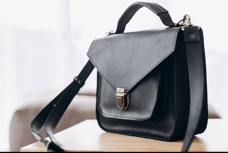 Small Crossbody Bag For Women, Leather Satchel, Shoulder bags, Women crossbody bag, Leather saddle bag Black