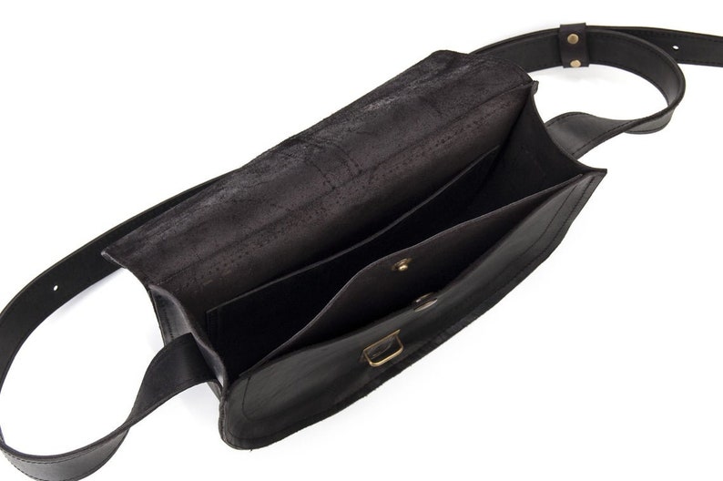 Leather Saddle Bag Purse Black Leather Satchel Crossbody Etsy