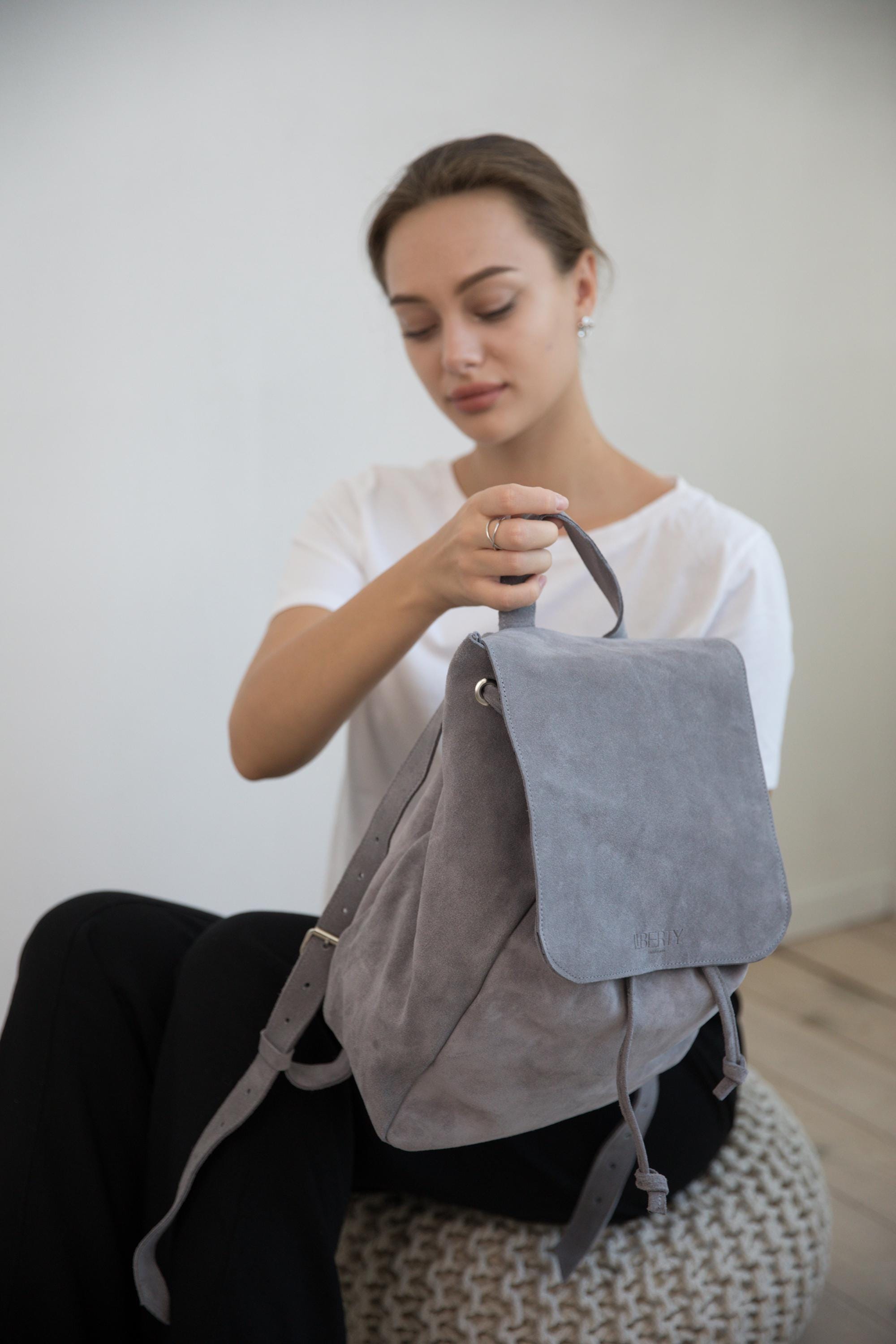 ecote suede mini backpack Boho Leather Backpack Women, Brown Suede Backpack, Cute Backpack, Small  Leather Backpack, Vintage Backpack Women, Suede Bag for Everyday