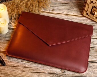 Leather Sleeve for MacBook, Laptop sleeve 13 inch, Macbook air m2 case, Personalized Laptop Case, Laptop bag, Slim Leather Laptop Cover