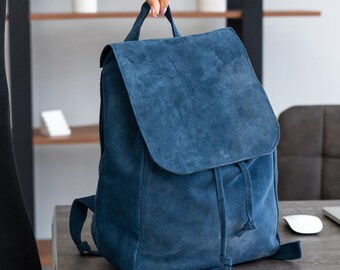 Stylish Suede Backpack for Women, Commuter Suede Backpack