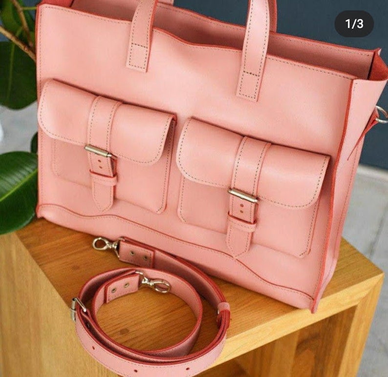 Women Laptop leather bag Dark blue laptop bag messenger Etsy