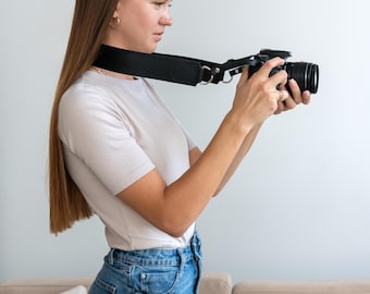 Custom Leather Neck Camera Strap, Custom Photographer Gift, Adjustable Camera Strap, Travel Gifts For Her, Photographer Gift