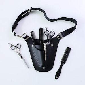 Leather Tool Holster for Hairdressers and Barbers | Scissor Holder Belt |  Barber Tool Bag, Scissor Holster, Gift for Florists, Gardeners
