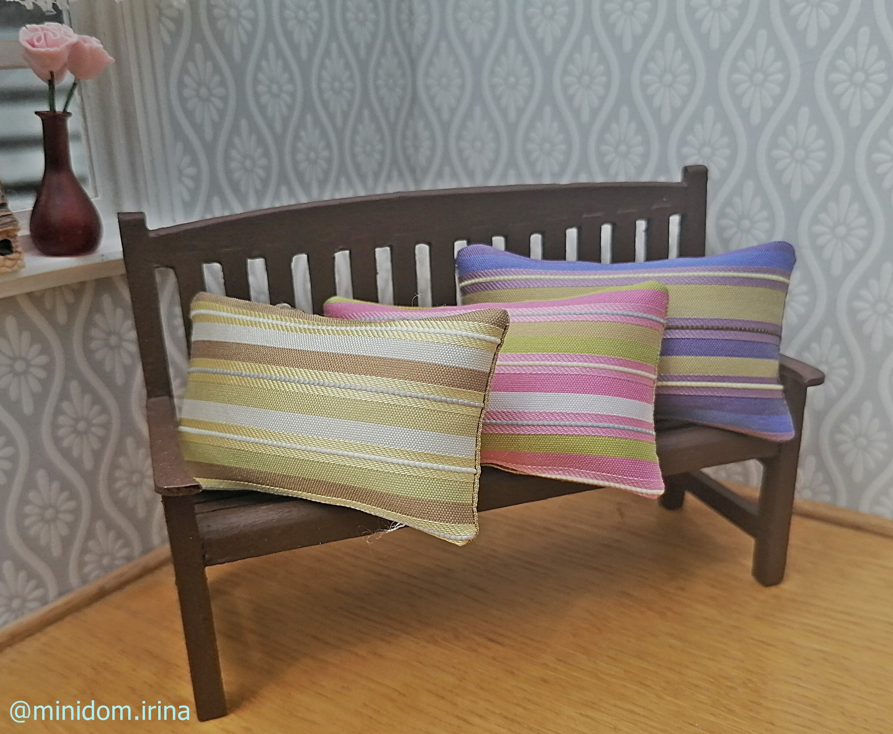 Set of 3 mini pillows for dollhouse miniatures Etsy