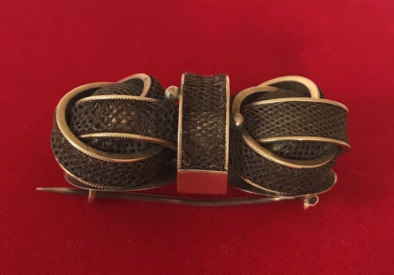 Antique Victorian 14k Gold Woven Hair Mourning Brooch Pin Etsy