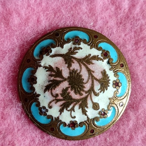 Paris back cloisonne enamel brass button