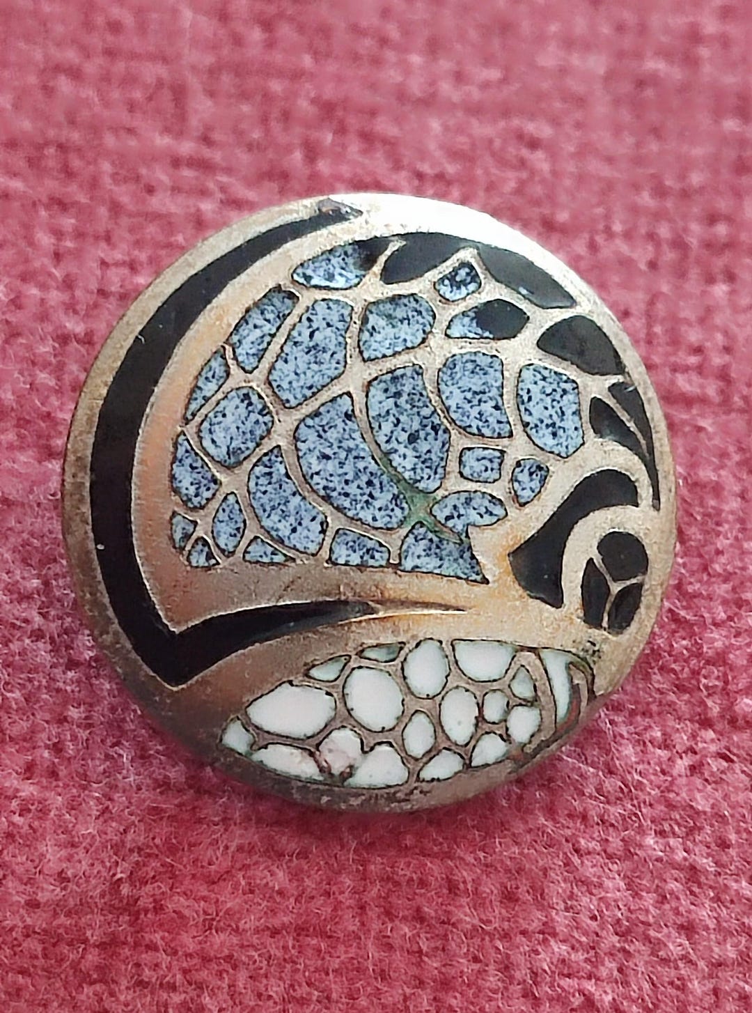 Champleve Enamel Brass Button - Etsy