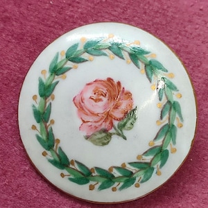 Large Hand painted ceramic button