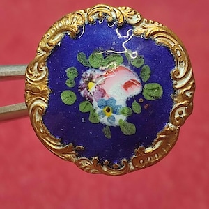 cloisonne Paris back enamel brass button