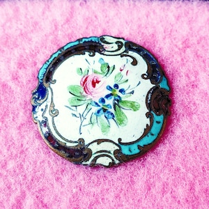 cloisonne floral enamel button