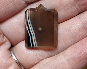 Banded agate batchelors stud button