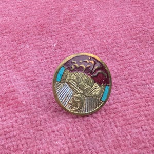 Antique cloisonne enamel button