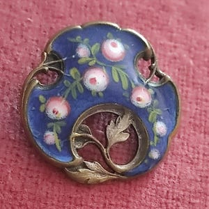 cloisonne Paris back enamel brass button
