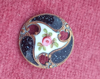 アンティークエナメルボタン。直径2.2cm。 - Etsy 日本