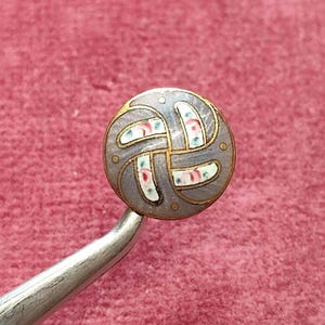 Antique cloisonne enamel button