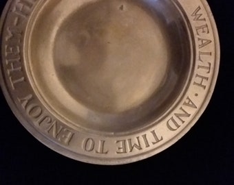 Pewter Plate Hallmark Crowned Rose Rare Antique 18th C 9/" Diameter
