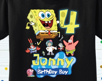 Spongebob Squarepants Custom Personalize Birthday Party Favor Gift T-Shirt