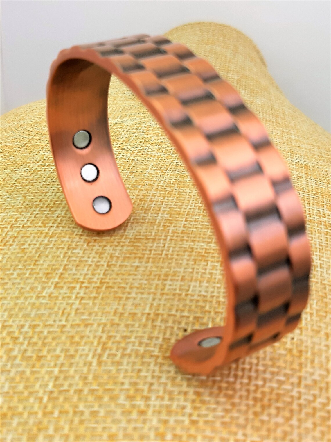 copper adjustable cuff bracelet with 6 high quality Etsy