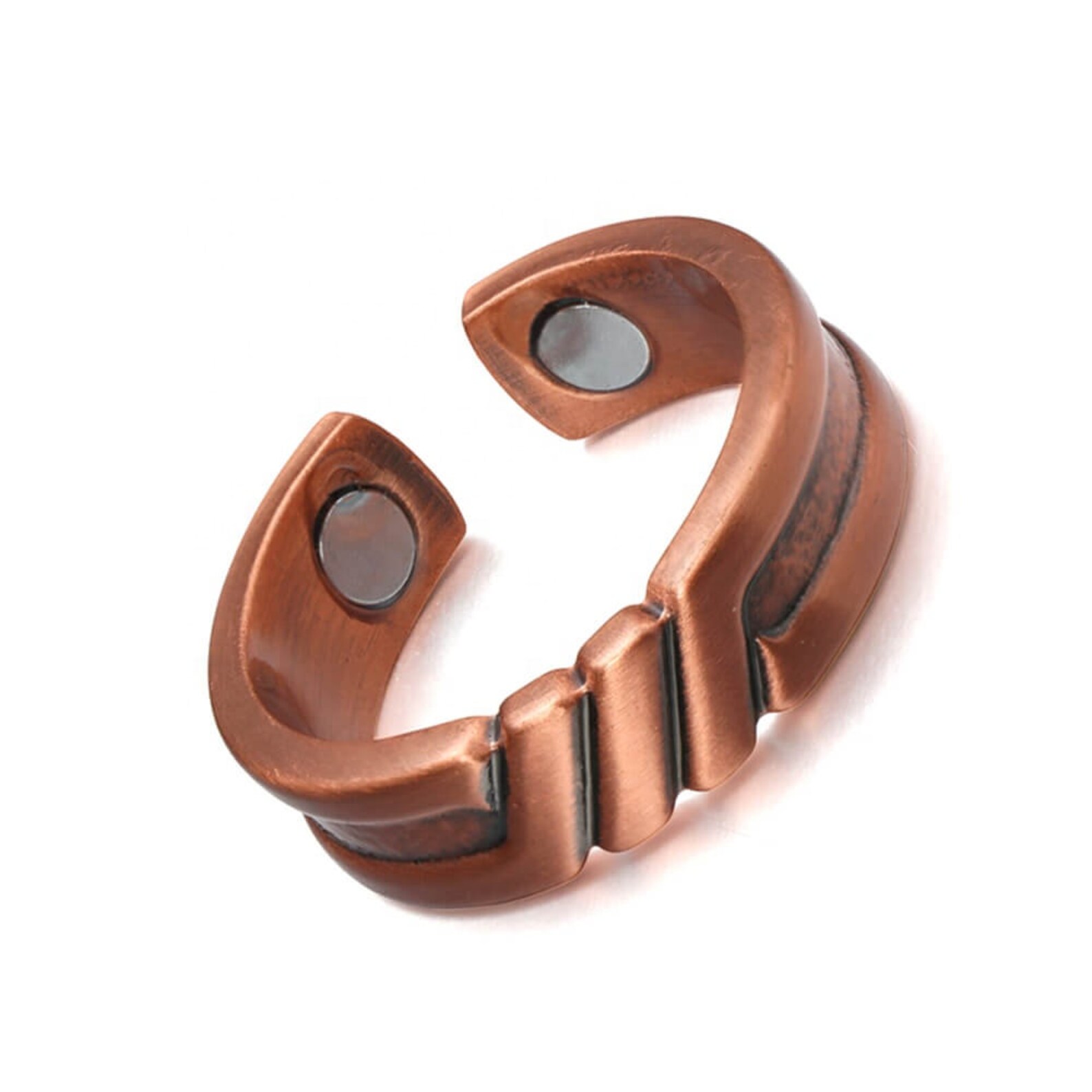 Anello Magnetico In Rame Puro 99,99% - 3500 Gauss Per Uomo E Donna | Design Regolabile Senza Nickel - Foto 5