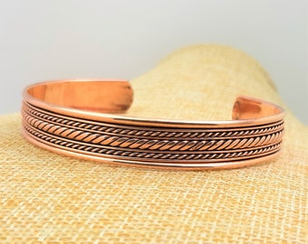 Copper Cuff Bracelet, Handmade, Birthday gift, Anniversary Gift, Free UK delivery,Easter gift , Unisex Cuff Bracelet,gift for him,handmade