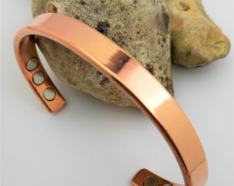 Magnetic Copper Cuff Bracelet With 6 High Quality Magnet, Fashion Copper Cuff Bracelet, free UK delivery ,Unisex Cuff ,Christmas gift,gift
