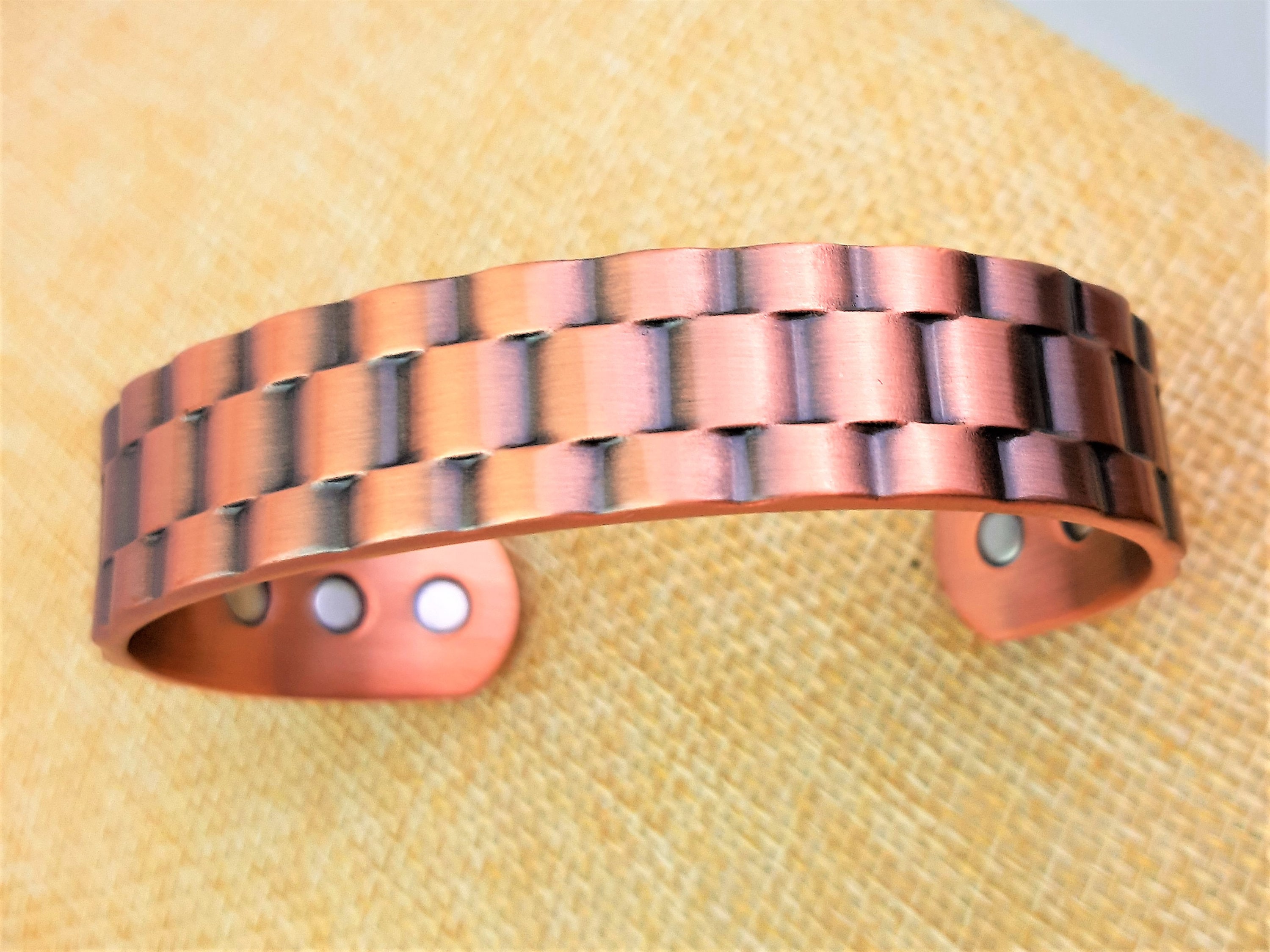 copper adjustable cuff bracelet with 6 high quality Etsy