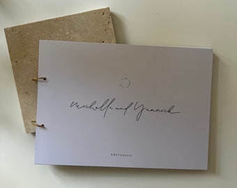 Individuelles Gästebuch mit personalisiertem Cover | Geschenkidee Hochzeitspapeterie