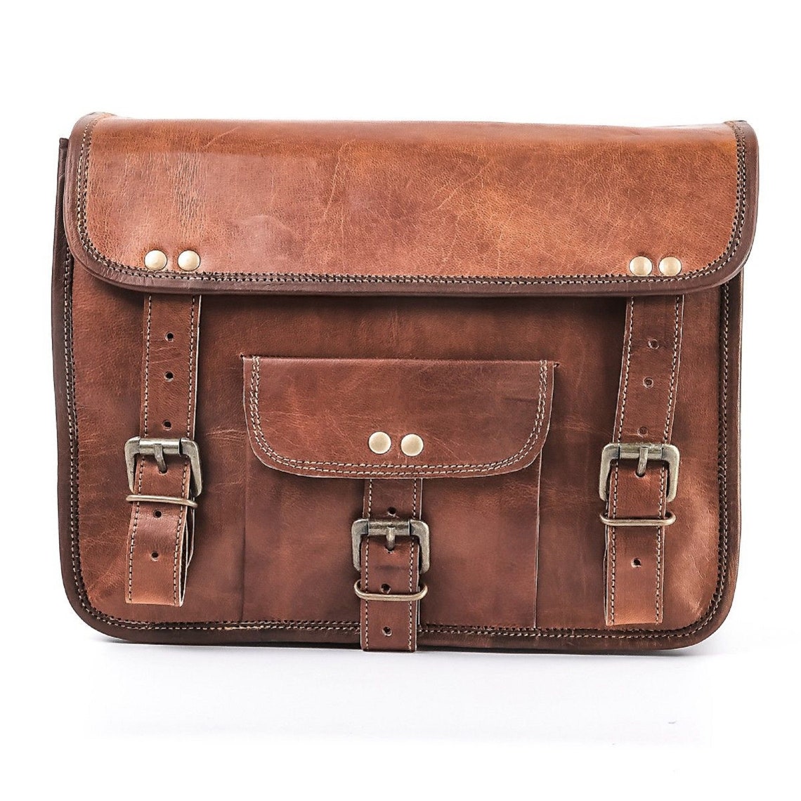 Full Grain Leather Bike Bag Pair Saddle Bag Set of 2 Bags 9x11 Etsy