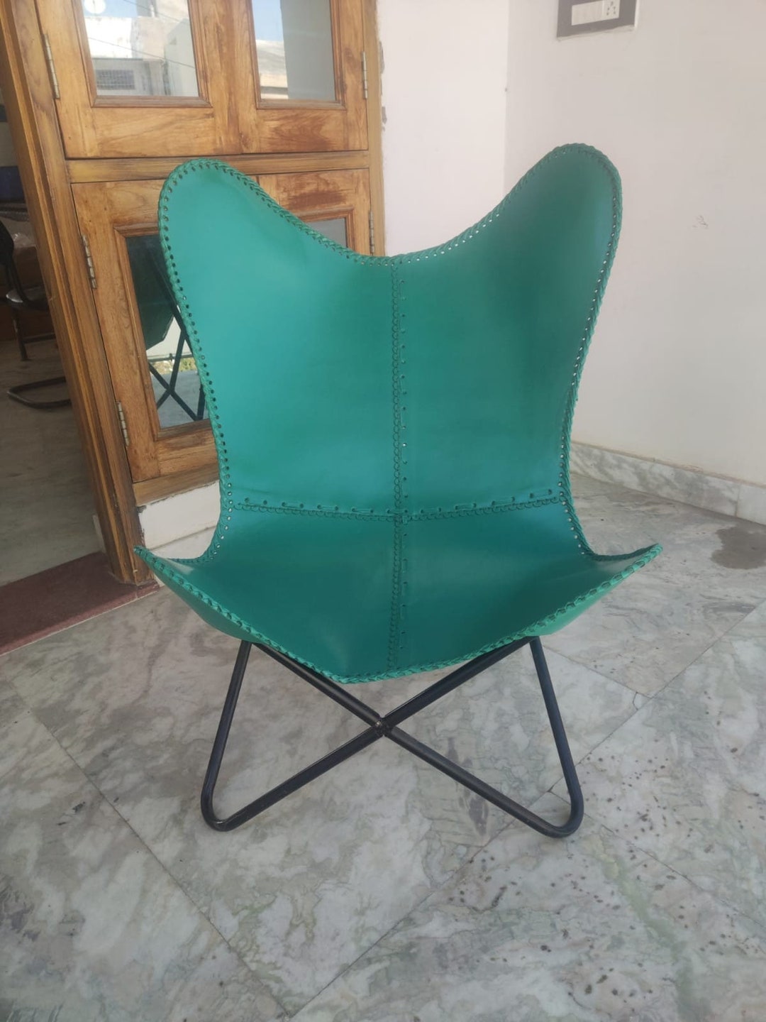 Leather Butterfly Chair 100 Handcrafted Original Buffelo Etsy