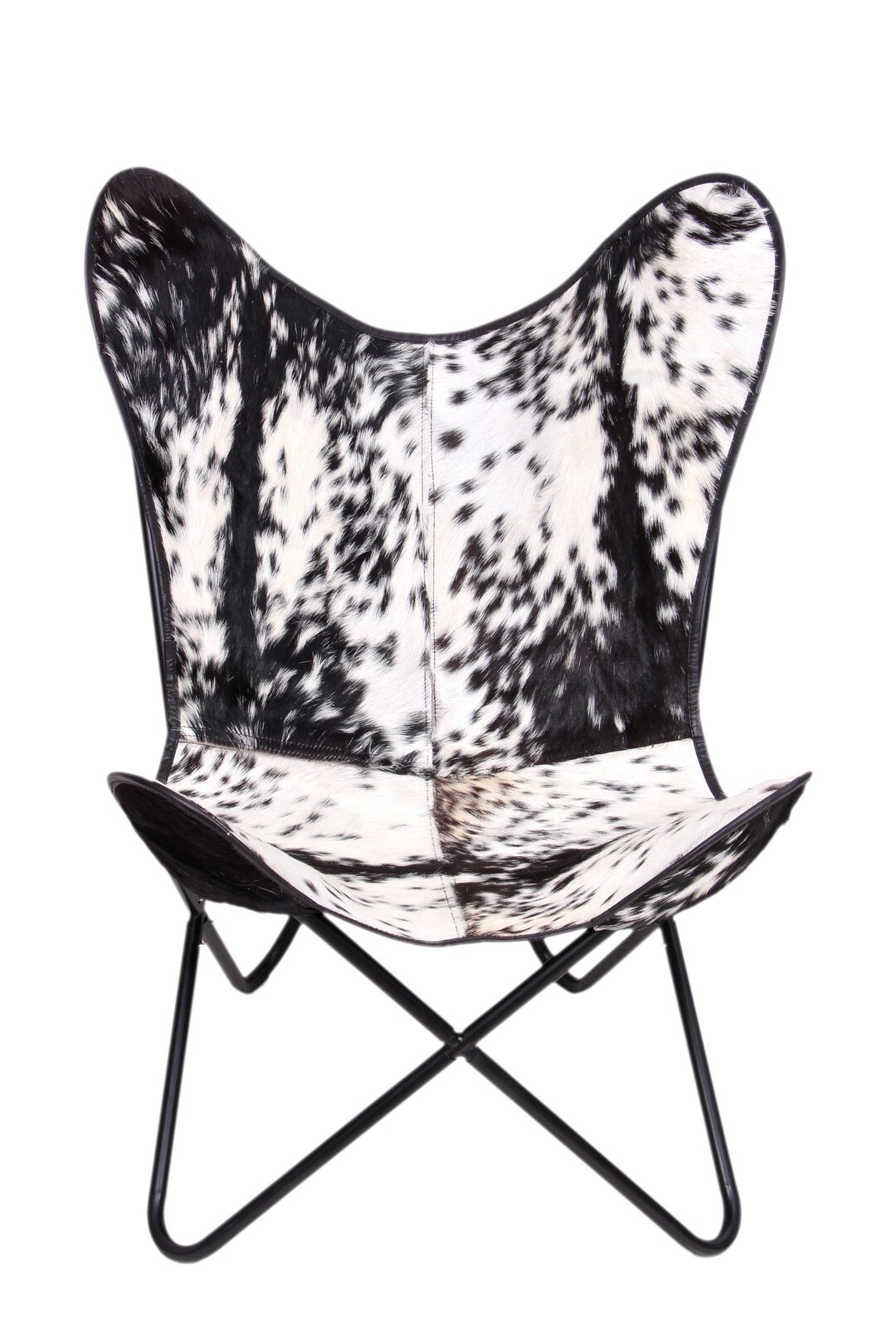 Leather Butterfly Chair Cowhide Leather Hairon Leather Etsy