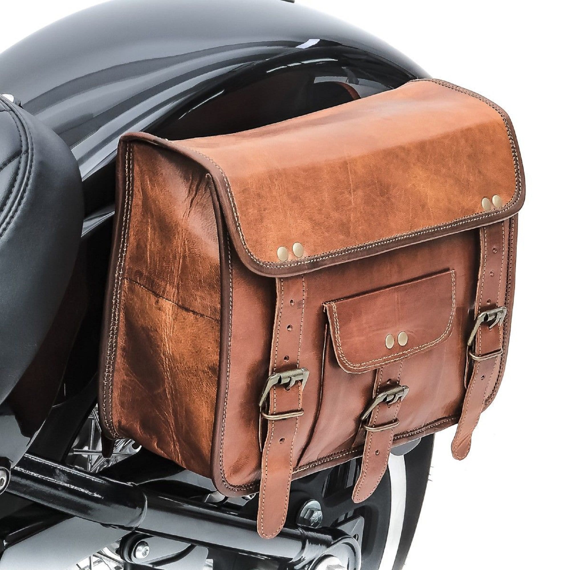 Full Grain Leather Bike Bag Pair Saddle Bag Set of 2 Bags 9x11 Etsy