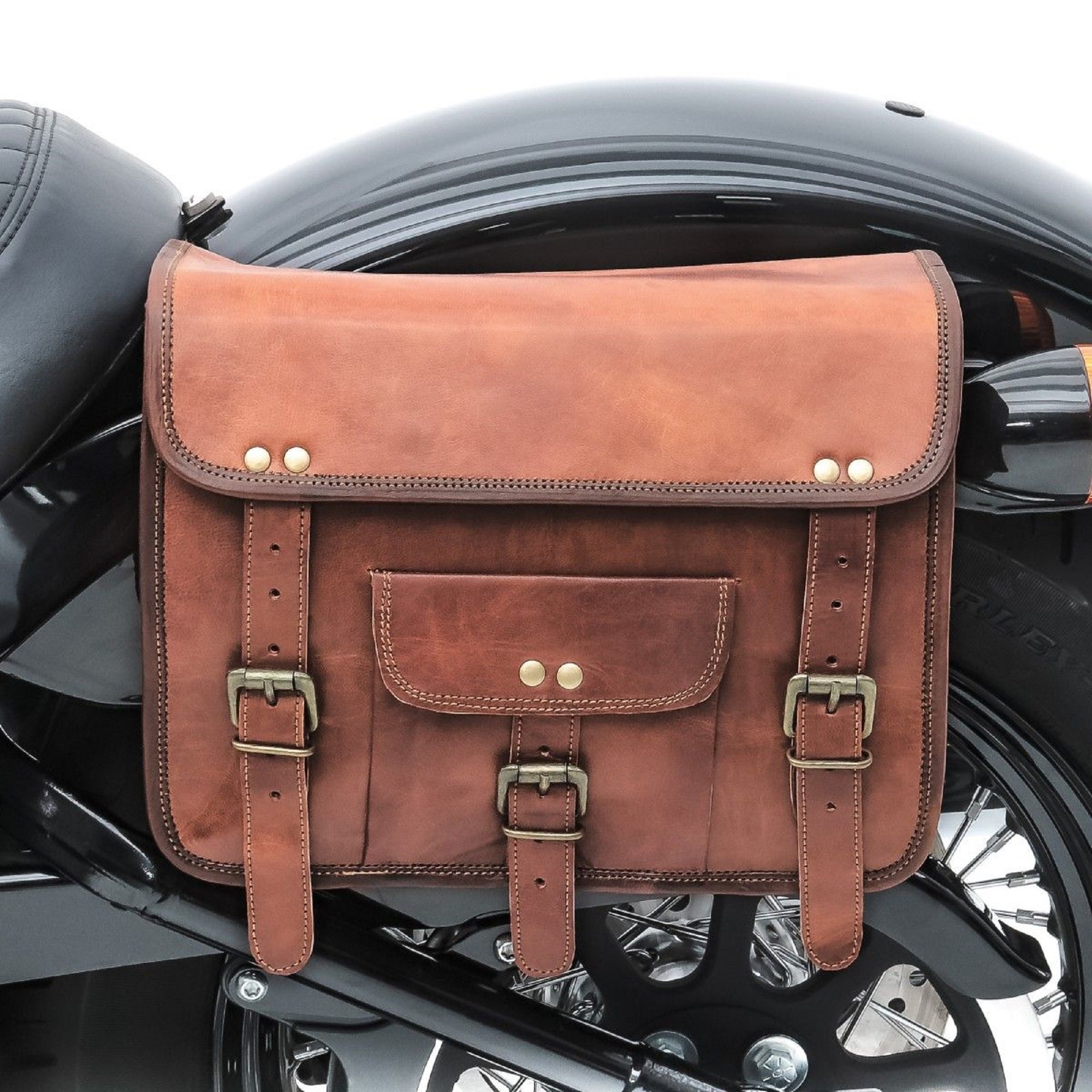 Full Grain Leather Bike Bag Pair Saddle Bag Set of 2 Bags 9x11 Etsy