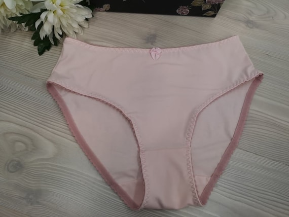 1PCS 100% Organic Cotton Comfy Cute Pink Ladies Hipster Panty With Cute Bow Cotton  Women's Underwear Handmade Panty Lingerie Bridal Gift 