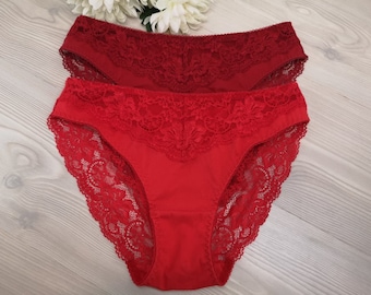 2 STÜCK SET 100% Bio-Baumwolle Weiche Spitze Damen Romantische Hipster Höschen Süße Frauen Handgemachte Braut Dessous