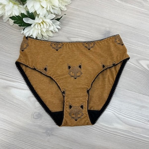 Luxury Organic 1PCS 100% Cotton Elastic Comfy Fox Ladies Hipster Panty Cute Women&#39;s Underwear Handmade Panty Lingerie Bridal Gift