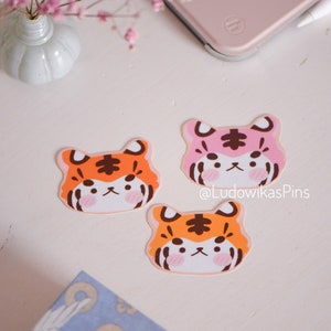 Fierce Tiger & Pocky Tiger Sticker Set || kawaii Vinyl bujo journal Aufkleber cute new year lunar