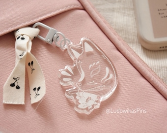 Llavero acrílico de máscara Kitsune