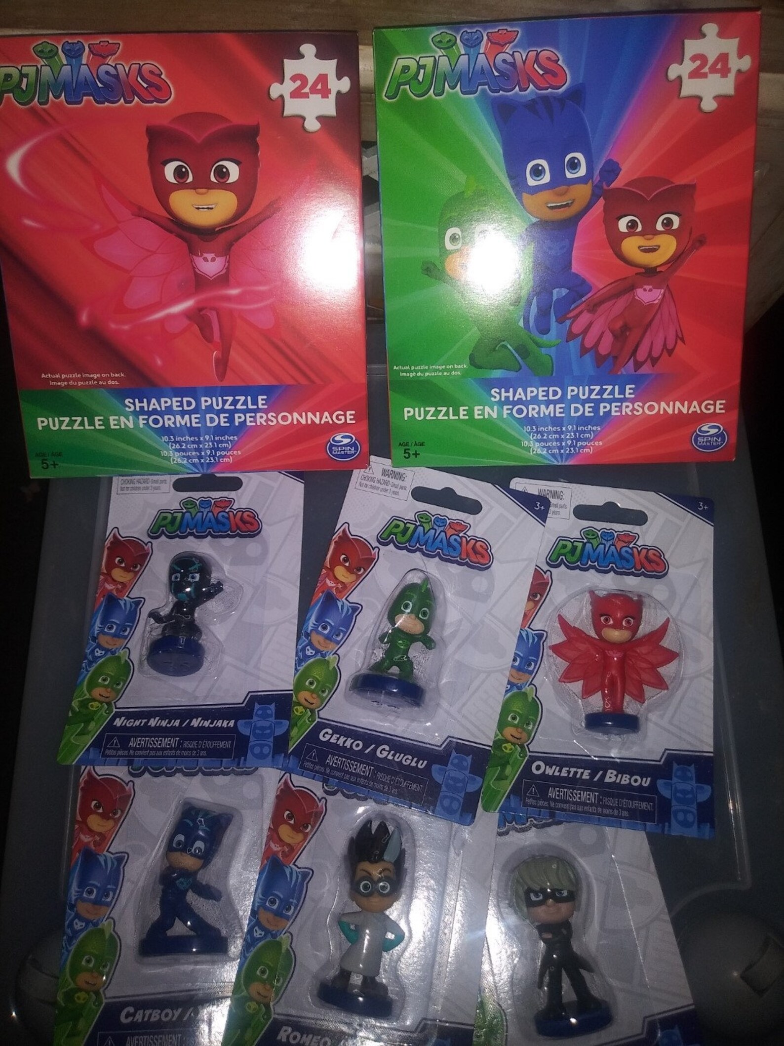 PJ MASKS 8 piece GIFT Set Mini Figurines and puzzles. Complete Etsy