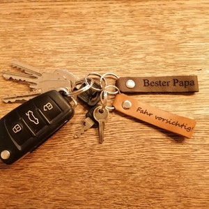 Personalisierteter Leder-Schlüsselanhänger Mit Gravur - Handgefertigt Im Odenwald