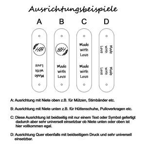 Handgefertigt aus Bayern / Anhänger mit Bild oder Logo aus Echtleder / Etiketten mit Nieten für Handgemachtes / Abnehm oder fixierbar Bild 6