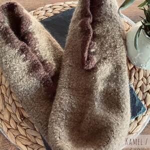 Felt shoes with raised shaft in two individual colors made from purest new wool // Gift for him and her // image 4