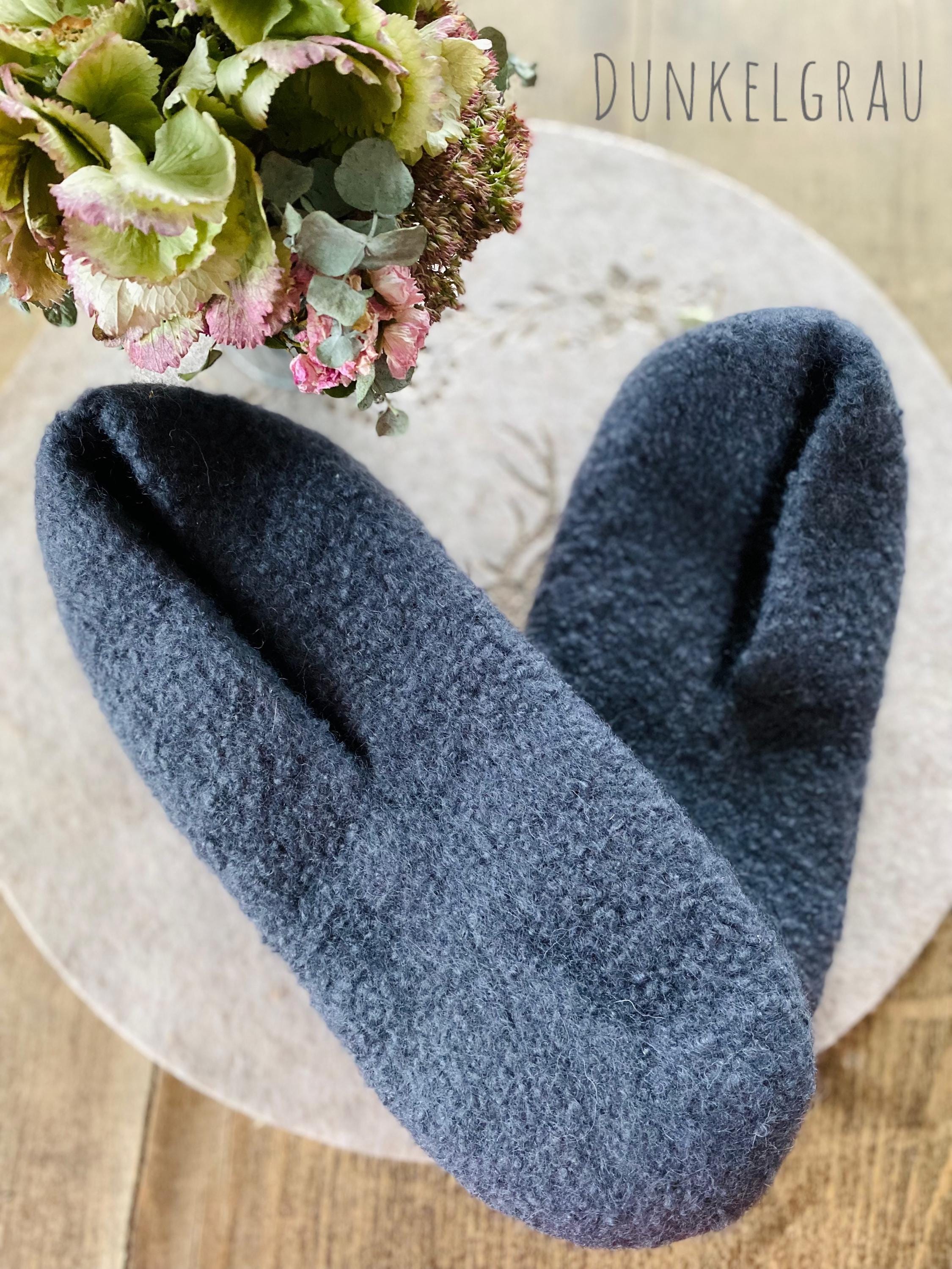 CIABATTE GUFO PANTOFOLE N°37 FELTRO ROSSO PIZZO NERO FATTE A MANO... | Su - Foto 3