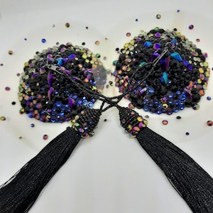 Gradient-effect Bespoke Illusion Rhinestone Tassels