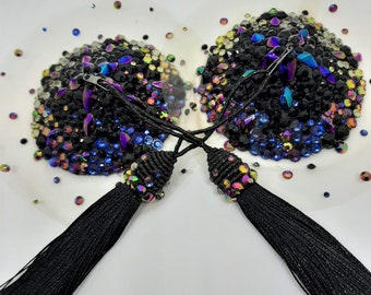 Gradient-effect Bespoke Burlesque Illusion Rhinestone Tassels