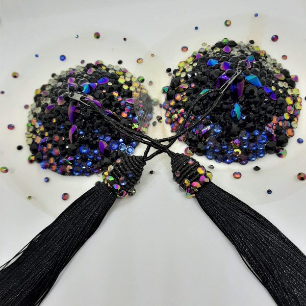 Gradient-effect Bespoke Burlesque Illusion Rhinestone Tassels