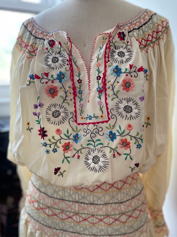 Vintage 1990s Embroidered Silk Dress | Norma kama… - image 2